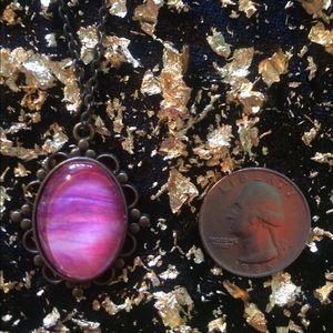 Pink Acrylic Pour Necklace